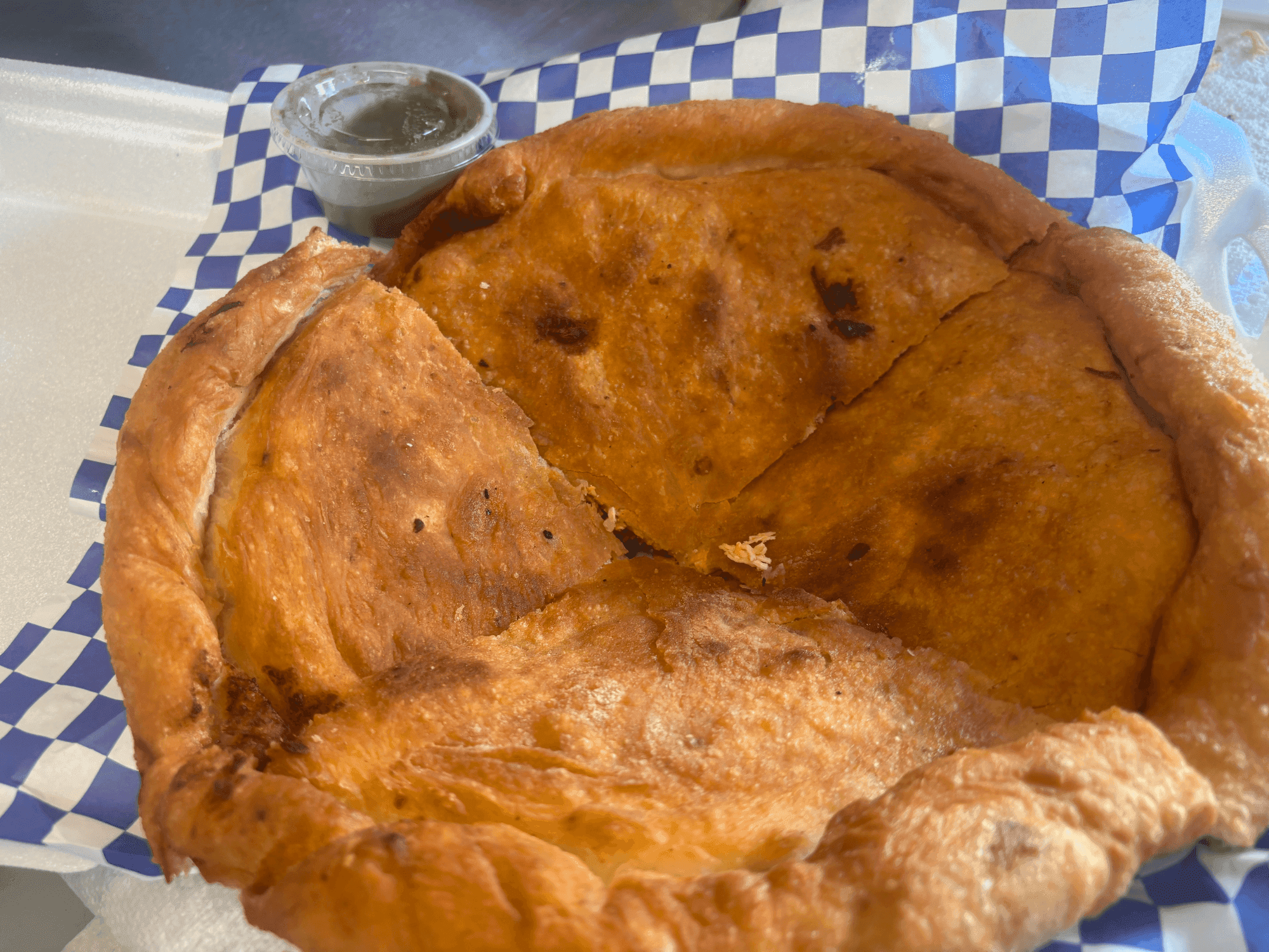 Chicken Bolani — crispy stuffed flatbread
